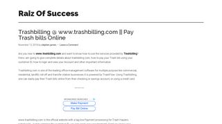 Trashbilling @ www.trashbilling.com || Pay Trash bills Online
