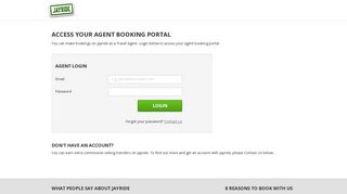 Access your agent booking portal - Jayride Airport Shuttles & Transfers