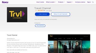 Travel Channel | Roku Channel Store | Roku