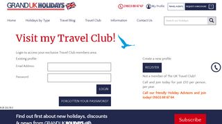 Travel Club Login - Grand UK Holidays