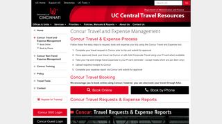 Concur Travel and Expense Management , Home | University of ...