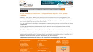 TRAVEL IMPRESSIONS' REWARDS AGENT PARTNERSHIPS WITH ...