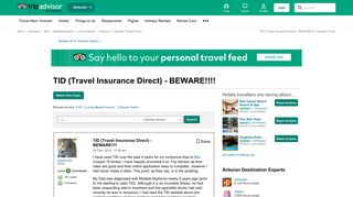 TID (Travel Insurance Direct) - BEWARE!!!! - Anturan Forum ...