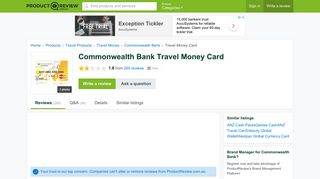Commonwealth Bank Travel Money Card Reviews - ProductReview ...