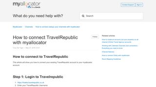 How to connect TravelRepublic with myallocator – Myallocator
