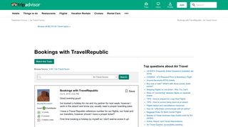 Bookings with TravelRepublic - Air Travel Forum - TripAdvisor