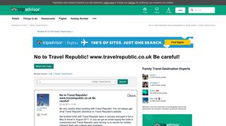 No to Travel Republic! www.travelrepublic.co.uk Be careful ...