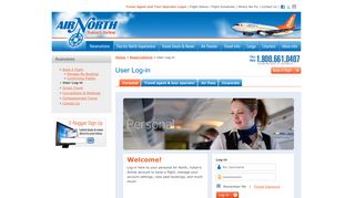 Air North Reservations | User log-in