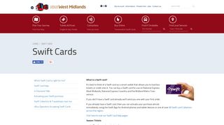 Swift card - National Express West Midlands
