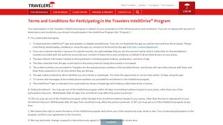 IntelliDrive - Terms and Conditions - Travelers Insurance
