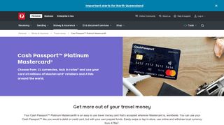 Cash Passport™ Platinum Mastercard® - Australia Post