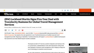 (BW) Lockheed Martin Signs Five-Year Deal with Travelocity ...