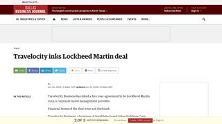 Travelocity inks Lockheed Martin deal - Dallas Business Journal