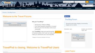 TravelPod is closing, Welcome to TravelPod Users - Travel Blog