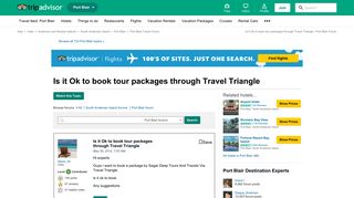 Is it Ok to book tour packages through Travel Triangle - Port ...
