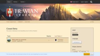 Closed Beta - Travian: Legends Forum