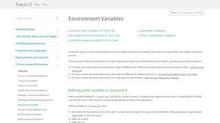 Environment Variables - Travis CI