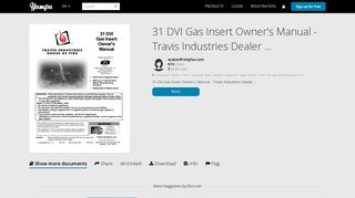 31 DVI Gas Insert Owner's Manual - Travis Industries Dealer ... - Yumpu