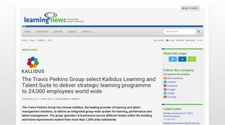 The Travis Perkins Group select Kallidus Learning and Talent Suite to ...