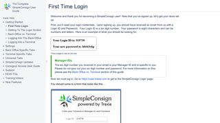 First Time Login - The Complete SimpleConsign User Guide ...