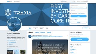 Traxia Foundation (@TraxiaNetwork) | Twitter