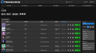Login Tracks & Releases on Traxsource