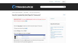 How do I update my artist page on Traxsource? – Traxsource Artist ...