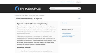 Content Provider Mailing List Sign-Up – Traxsource Artist & Label ...
