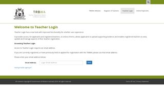 Introducing the TRBWA Portal - Teacher Login