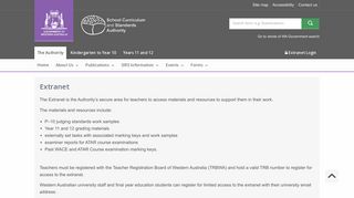 Extranet Login - School Curriculum and Standards Authority