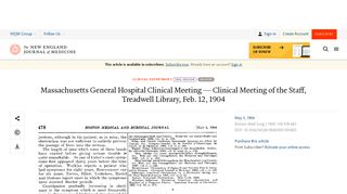 Massachusetts General Hospital Clinical Meeting — Clinical Meeting ...