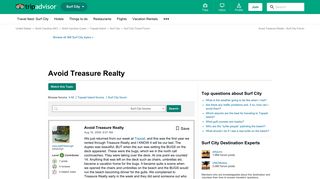 Avoid Treasure Realty - Surf City Forum - TripAdvisor