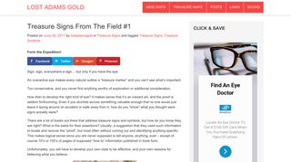 Treasure Signs From The Field #1 – LOST ADAMS GOLD