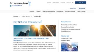City National Treasury Net   - City National Bank
