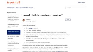 How do I add a new team member? - Partner Help Centre - Treatwell