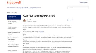 Connect settings explained - Partner Help Centre - Treatwell