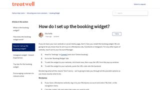 How do I set up the booking widget? – Partner Help Centre