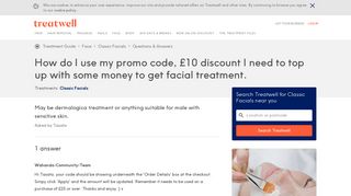 How do I use my promo code, £10 discount I need to top up ... - Treatwell