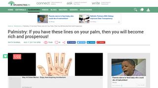 Palmistry: If you have these lines on your palm, then ... - Speaking Tree