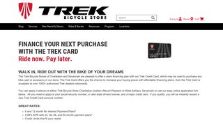 Trek Card Financing - Trek Bicycle Store | Charleston, Savannah
