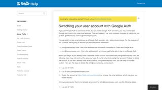 Switching your user account with Google Auth - Trello Help