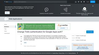 Change Trello authentication for Google Apps auth? - Web ...