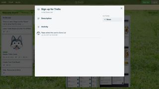 Sign up for Trello on Welcome Board