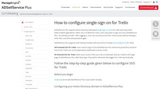 How to configure single-sign on for Trello - ManageEngine