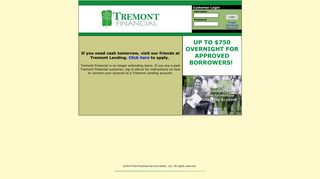 Cash Advance Payday Loans from Tremont Financial, LLC : Welcome