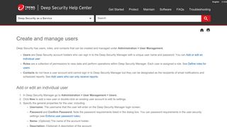 Create and manage users - Deep Security Help Center - Trend Micro
