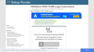 How to Login to the TRENDnet TEW-731BR - SetupRouter