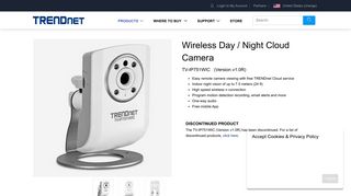 Wireless Day / Night Cloud Camera - TRENDnet TV-IP751WIC