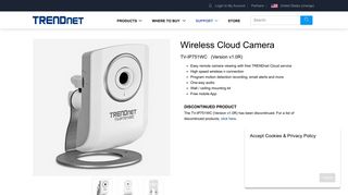 Wireless Cloud Camera - TRENDnet TV-IP751WC