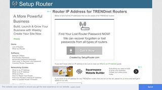 Default router IP addresses for TRENDnet routers. - SetupRouter